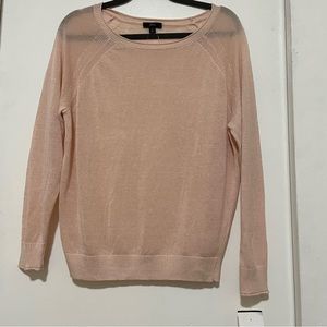 J.GREW Linen Blush Pink Long Sleeves Women’s T-Shirt Size Medium NEW